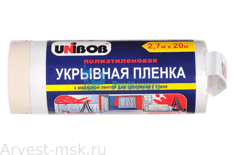 Защитная пленка со скотчем UNIBOB 2700мм х 20м